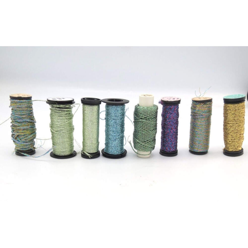 Kreinik Sparkle Metallic Thread Mixed Lot Braid / 1/16 Ribbon 7 Spools
